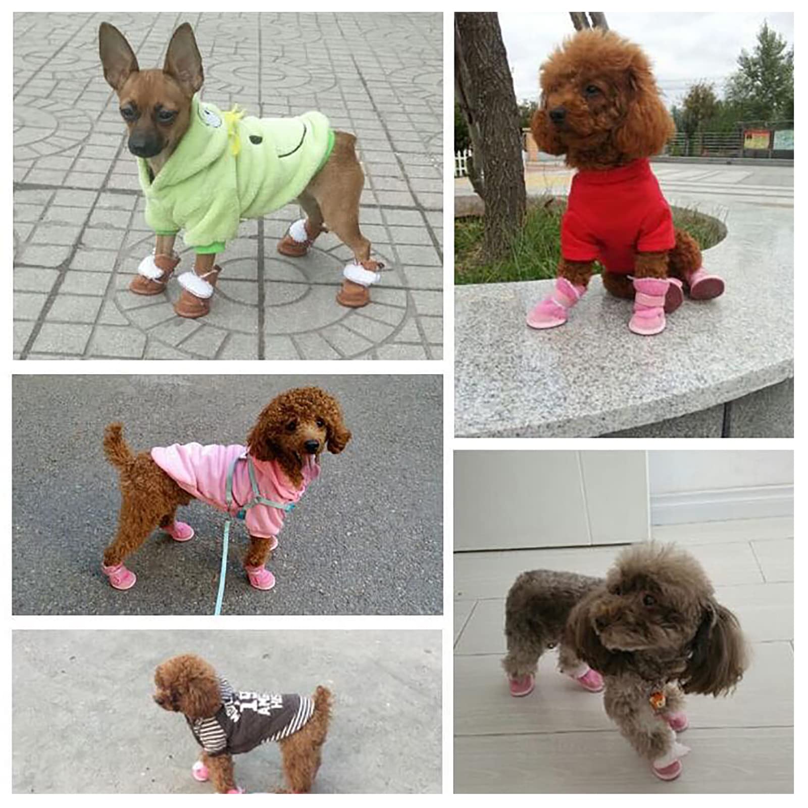 Chaussure Chien Étanche Bottes et Chaussons pour Chiens Petite Chaussure Chien Imperméables Chaussures pour Chiens 4 Pcs