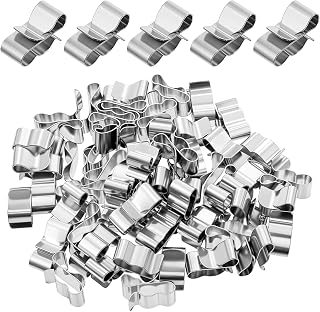 50 Pcs Trailer Wire Clips,Trailer Wiring Clip Stainless Metal Cable Clips PV Wire Clip Frame Clip Trailer Wiring Double Wire Clips for PV Wiring Boat Cable Cargo Camper,22.5 mm/ 0.89 Inch
