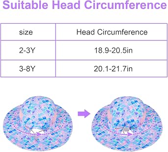 Kids Sun Hat for Toddler Girls Unicorn Bucket Hats UV Protection Summer Hat for Kids Wide Brim Fishing Hat 2-8 Years