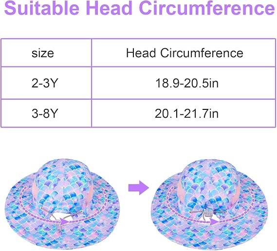 Kids Sun Hat for Toddler Girls Unicorn Bucket Hats UV Protection Summer Hat for Kids Wide Brim Fishing Hat 2-8 Years