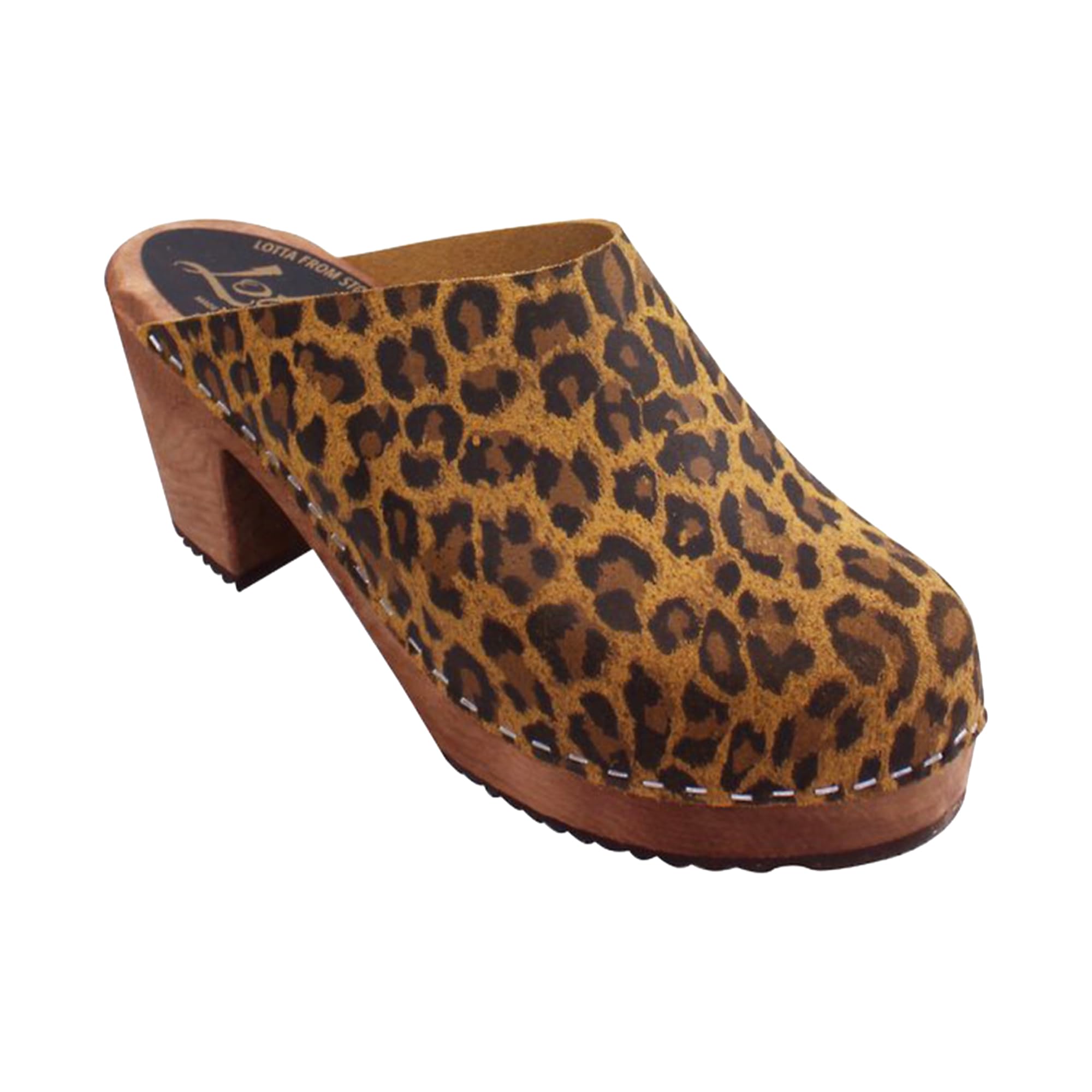 Lotta From Stockholm Swedish High Heel Classic Clog In Leopard
