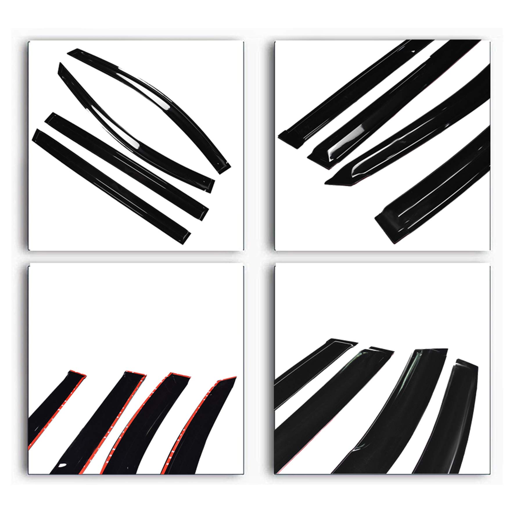 Window Visors Rain Guard Shades For 2004-09 Toyota Sienna Acrylic Black