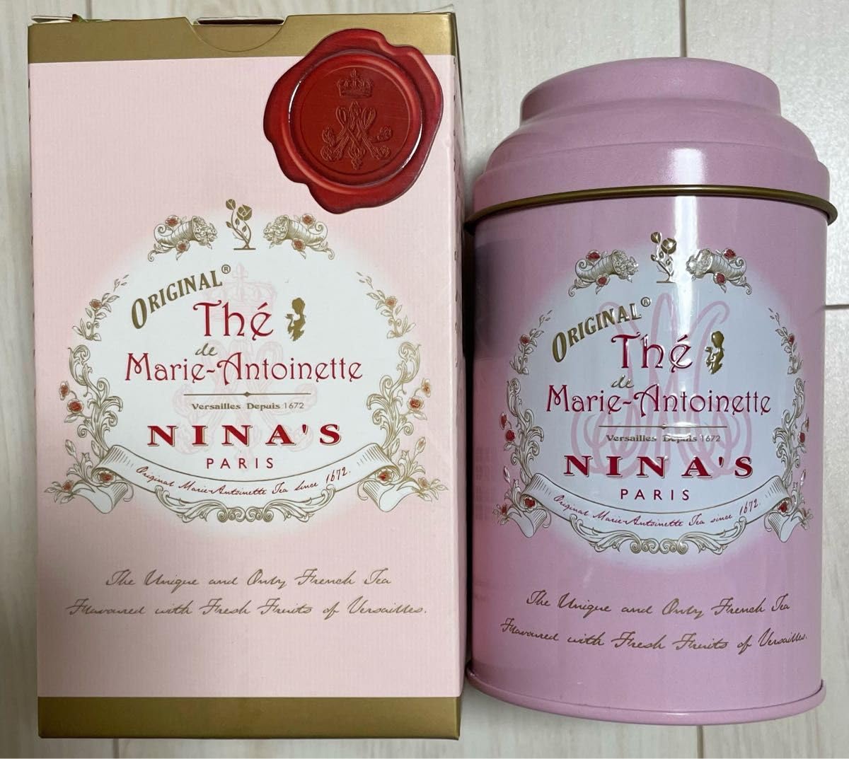 Amazon｜ニナス マリーアントワネット 紅茶缶 NINAS ピンク ブラシ立て