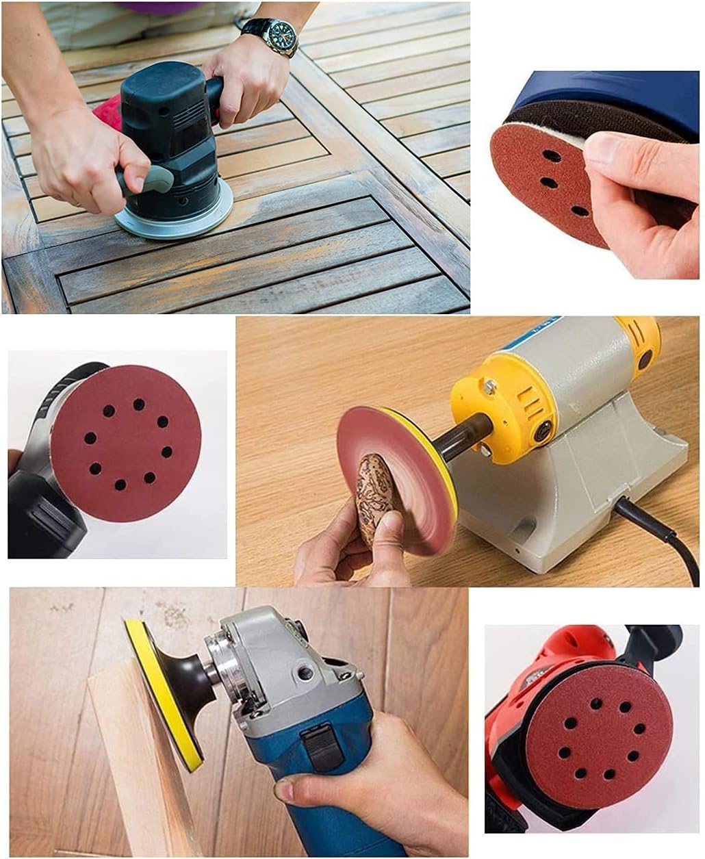 160PCS Sanding Discs, JUEMEL 5-Inch 8-Hole Hook and Loop Sandpaper for Wood 1000/600/ 400/320/ 240/150/ 120/100/ 80/60 Assorted Grit Sand Paper for Random Orbital Sander