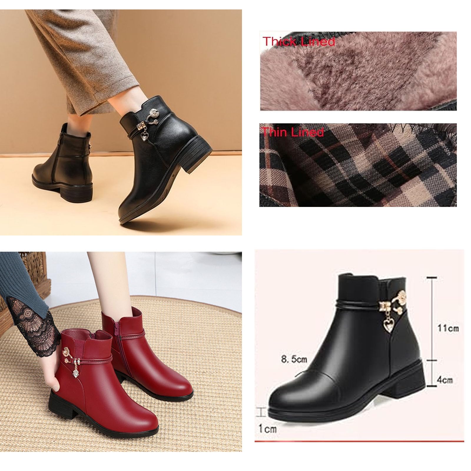 Botas ortopédicas de lana de piel auténtica para mujer, botas ortopédicas impermeables para mujer, botas de nieve con forro de piel de invierno