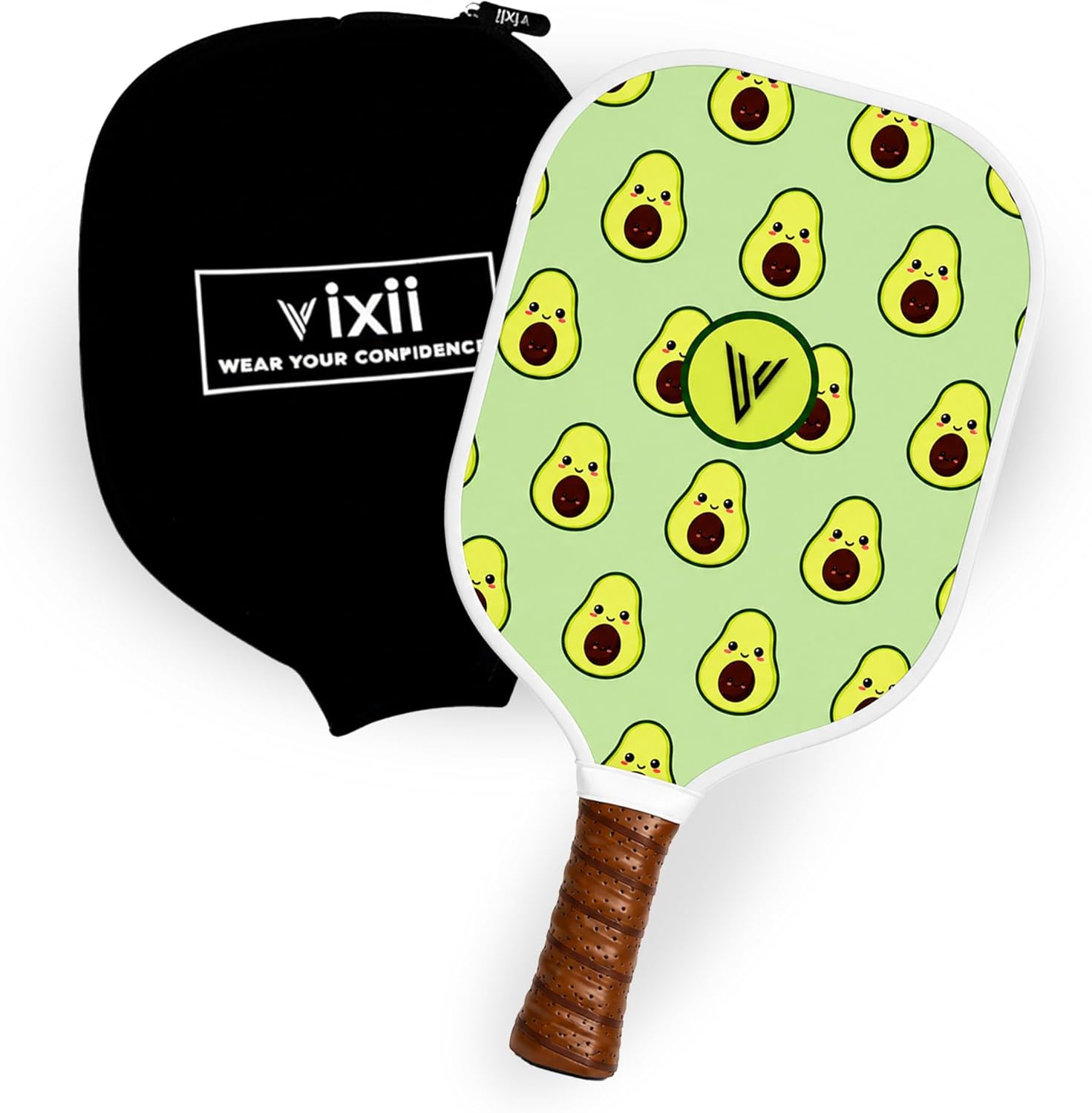 Youth Fiberglass Pickleball Paddles with Cushion Comfort - Assorted Design Pickleball Paddle Cushion Grip with Polypropylene Honeycomb Core, Lightweight Kids Paddles with Paddle Cover
