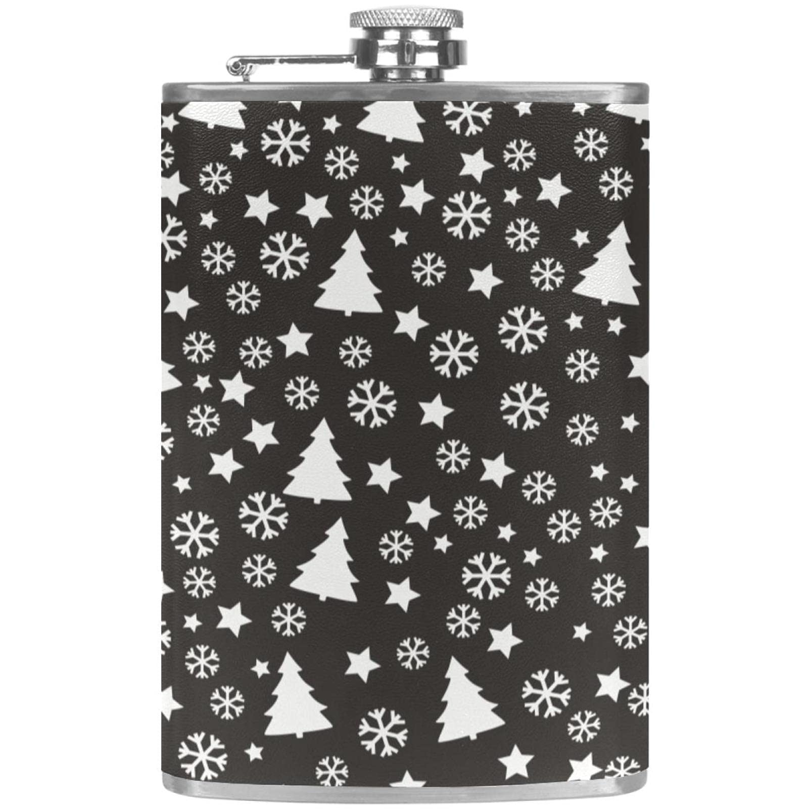 Flasque pour liqueur cadeau de Noël en acier inoxydable avec motifs sapin de fiole