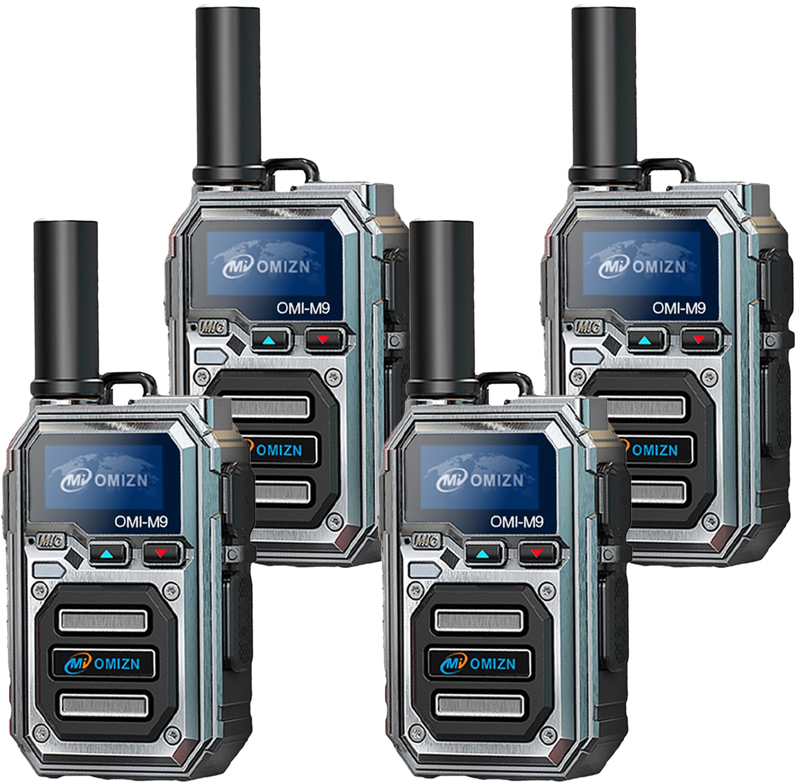 OMIZN M9 Global Walkie Talkie Unlimited Range, 4G LTE PTT Two-Way Radio with Pre-Installed SIM, Lifetime Free, AES256 Encryption, IP65 Waterproof,