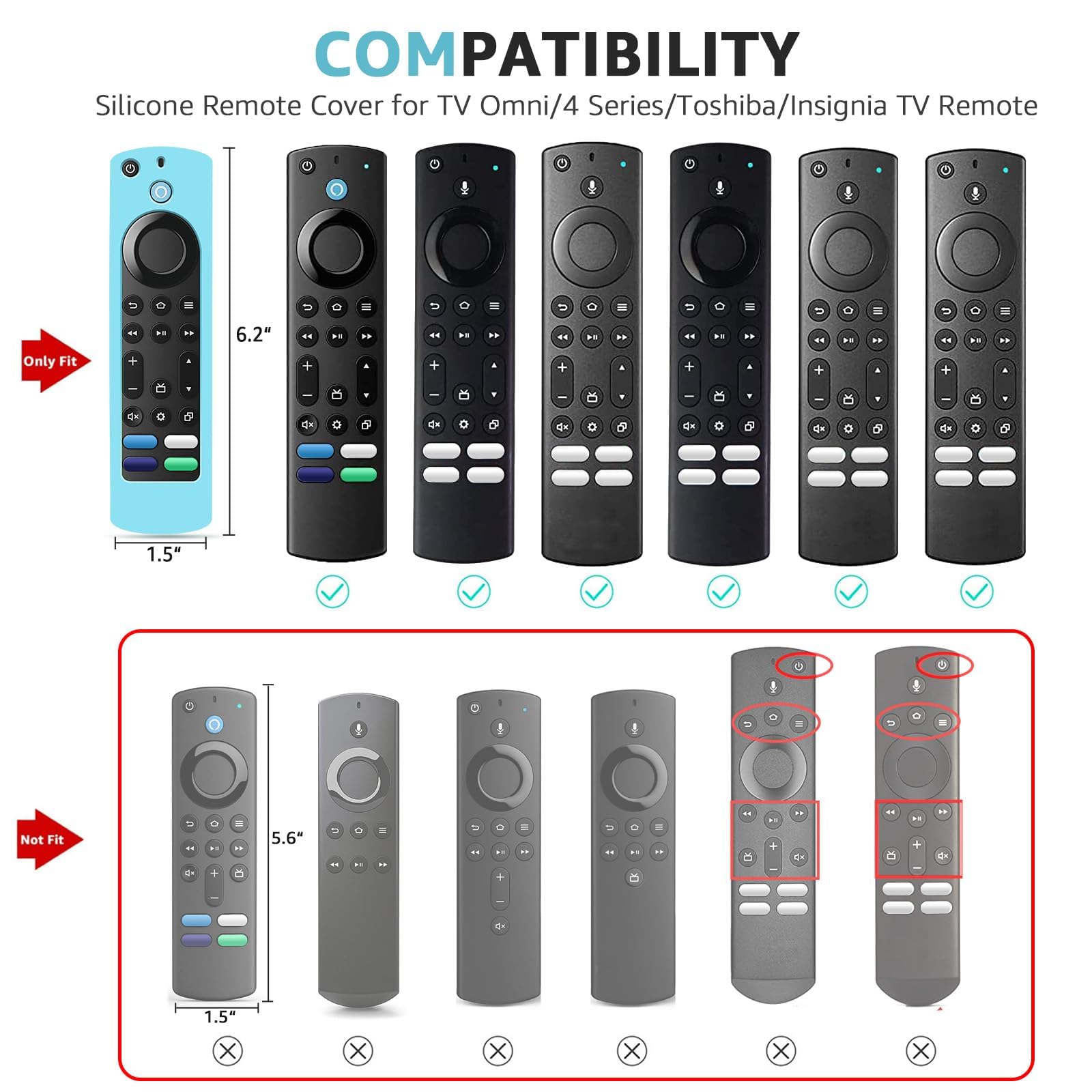 Paquete de 3 fundas de repuesto para control remoto Toshiba e Insignia Fire TV, funda de silicona para CTRC1US21 NS-RCFNA-21 que brilla en la oscuridad, azul, rosa y morado