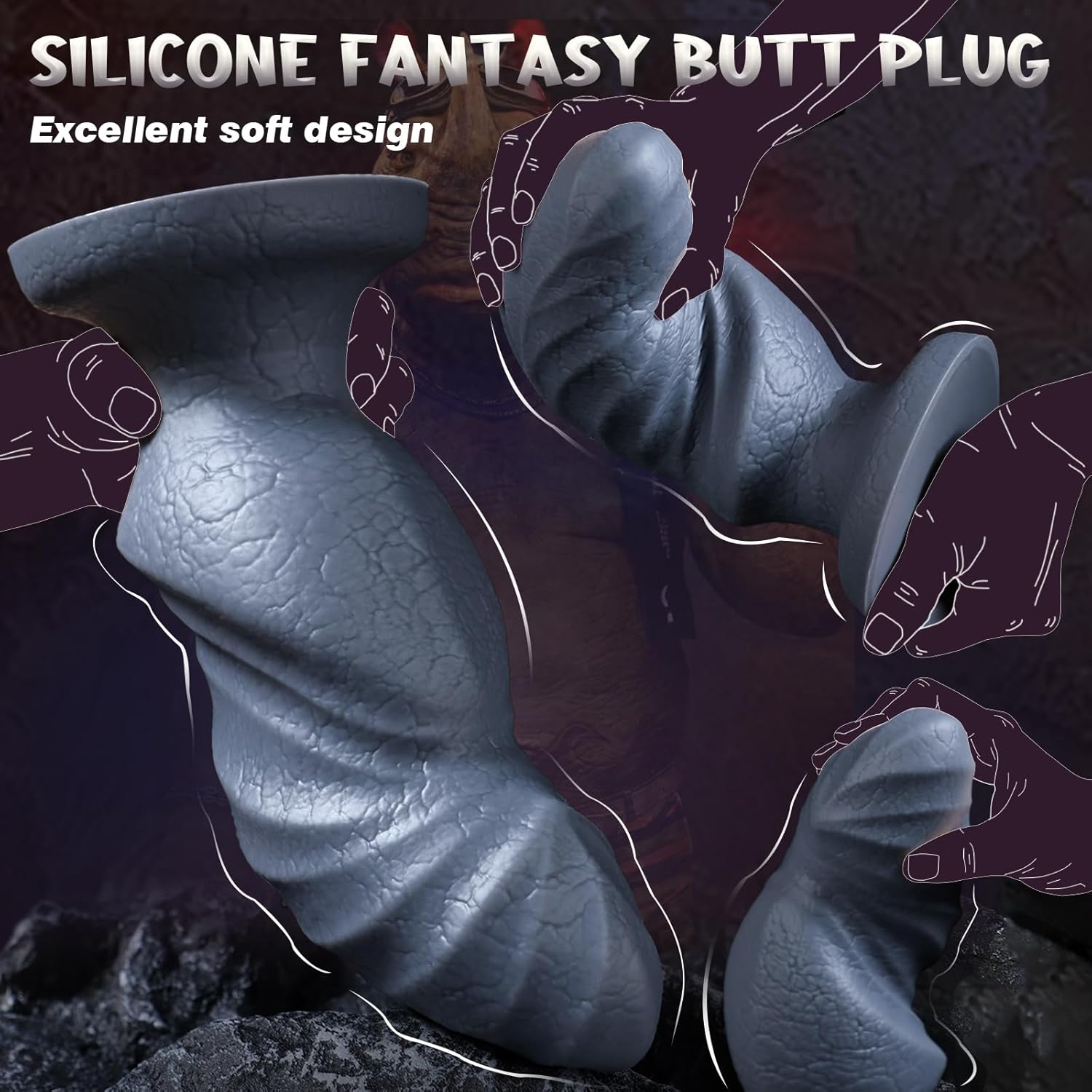11 Inch Silicone Fantasy Dildo Huge Anal Plug with Big Knot, 3.4" Diameter Huge Thick Anal Dildo Massive Butt Plugs Sex Toys for G spot & P Spot Stimulation, Monster Animal Dildos for Women Men Gay