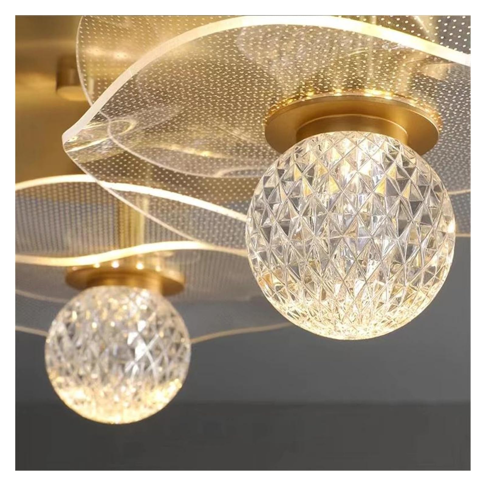 Genérico Lámparas de araña, Lámparas colgantes de arte acrílico, modernas lámparas LED, for cocina, isla, comedor, mesita noche, pequeña lámpara colgante for decoración salón(2 heads)