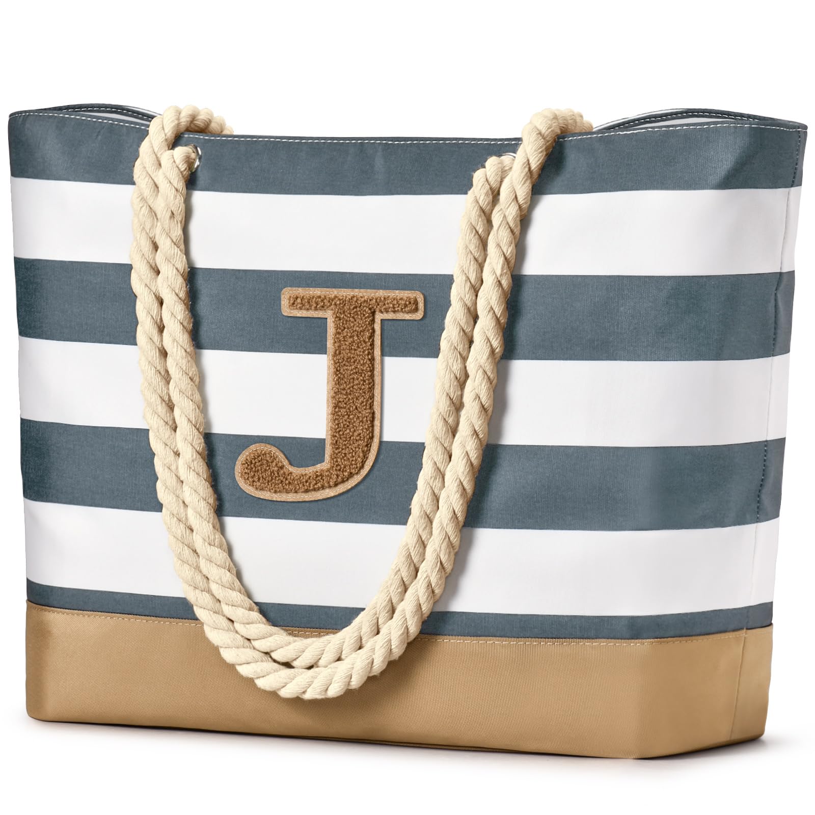 oscaurtInitialen Bolsa de playa Bolsa con cremallera Regalos personalizados Mujeres Bolso de hombro impermeable Bolsa de viaje Bolsa de baño Regalos de cumpleaños
