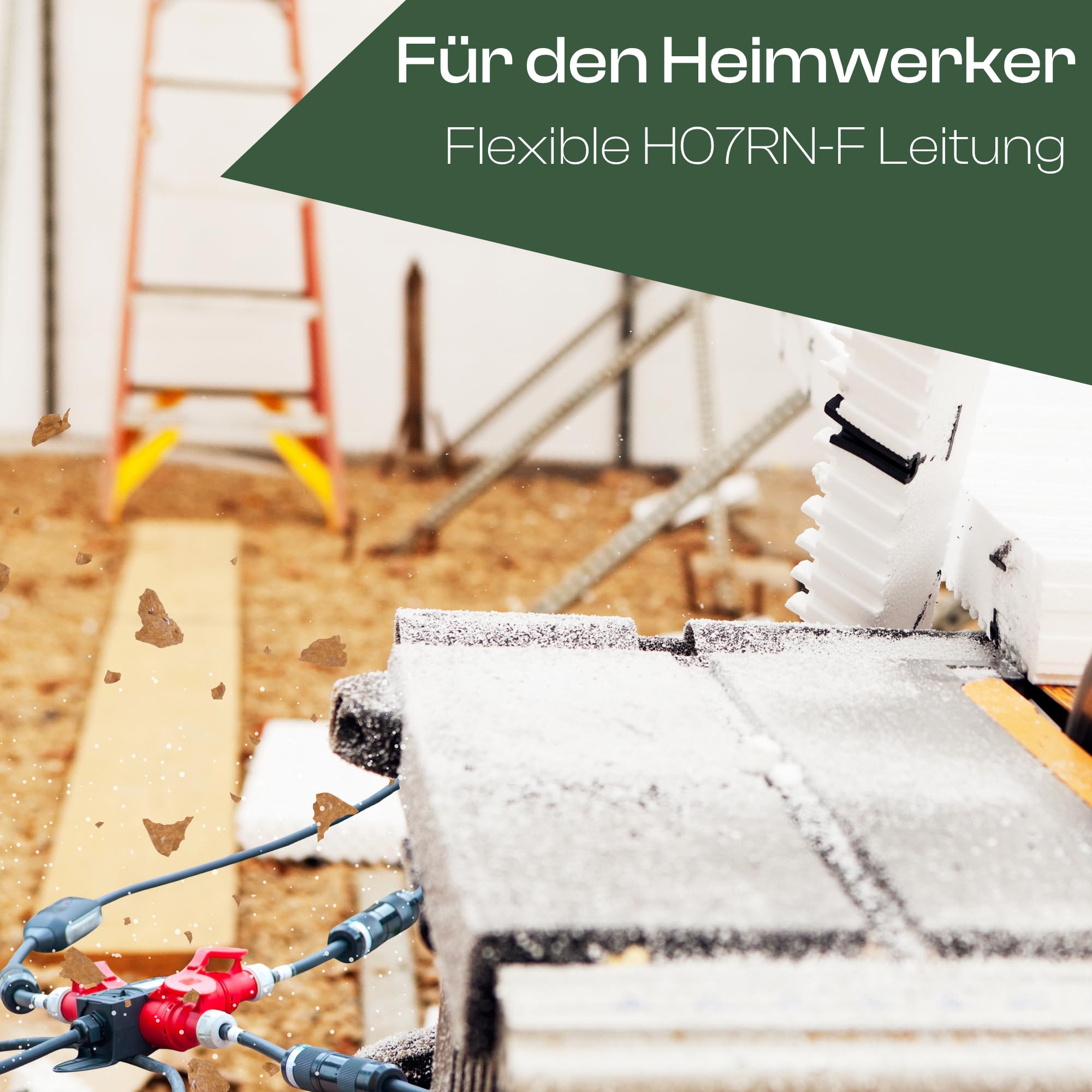 Starkstromkabel 16A 10m H07RN-F 5x2,5 Starkstrom Verlängerungskabel CEE Verlängerung 16 Ampere Kabel 5x2,5mm2 Baustelle Werkstatt Industrie Geeignet Outdoor IP44 Spritzwassergeschütz