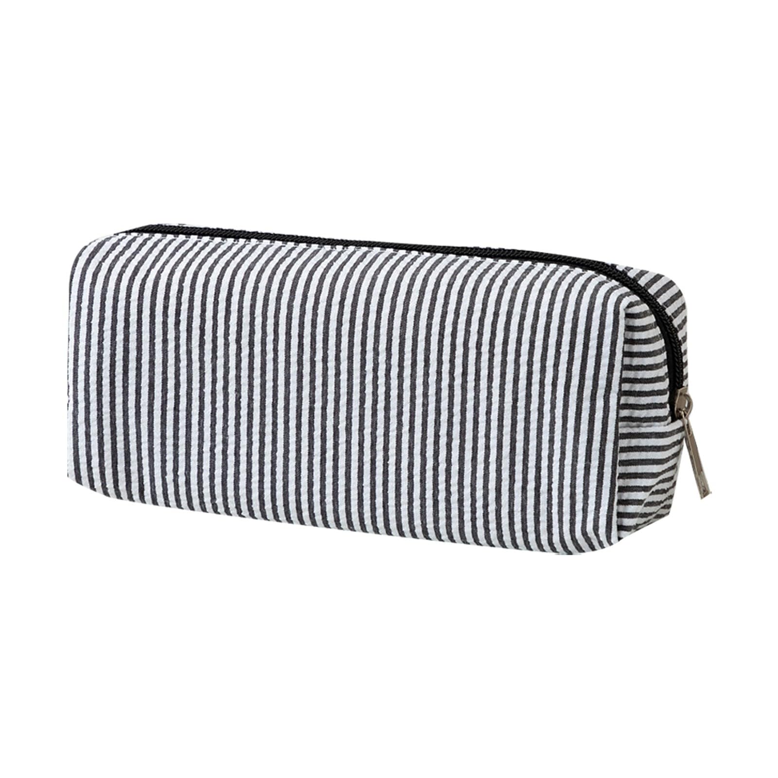 Generico Pencil Case Cute Large Capacity Fashion Simple Pencil Pouch Aesthetic Stripe Pen Bag with Practical Smooth Zipper Small Portable Cosmetic Organizer Stationery for School and Office Supplies — image 1