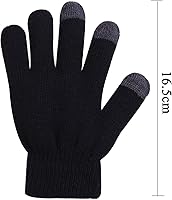 Vista 2 de Cooraby 12 pares de guantes de pantalla táctil para niños, adolescentes, guantes de punto cálidos de invierno