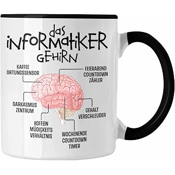 Trendation - Computer Scientist Brain Mug Gift Funny Saying Software Developer Nerd Gift Idea Programmer Coder IT Technician 