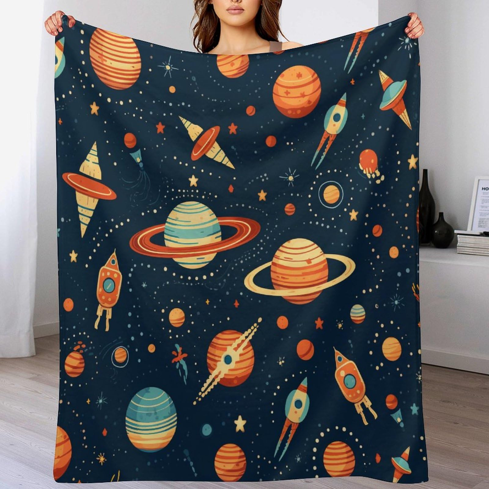 Couverture en flannel cosmique pour des nuits étoilées de lecture