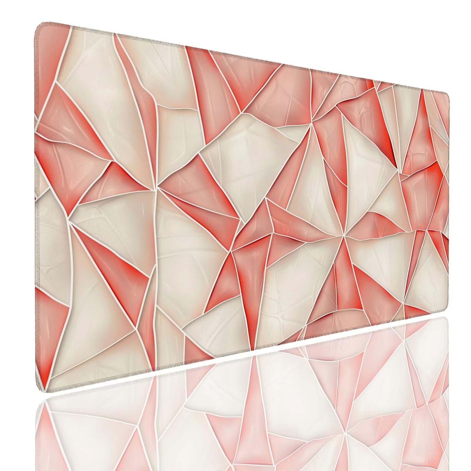 Tappetino per Mouse da Gaming, Tappetino Mouse Pad XXL Grande, Mousepad con Impermeabile e Antiscivolo, Lavabile Sottomano Copri Scrivania, Tappetini Tappeto Mouse Mat 900x500x4mm Triangles (2)