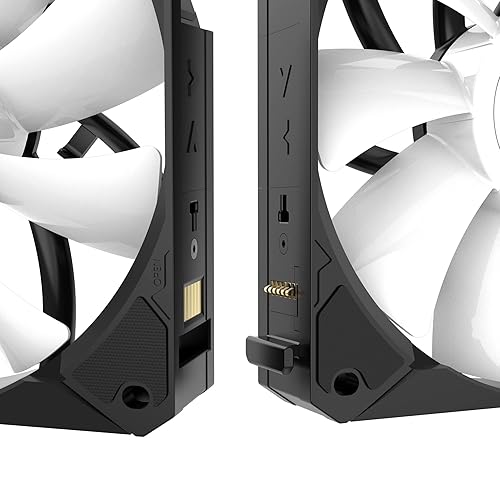 Miniatura 10 de ALSEYE i12 Kit de ventilador de carcasa de PC, tres ventiladores inalámbricos ARGB y PWM con estructura de conexión a presión (kit i12 blanco)