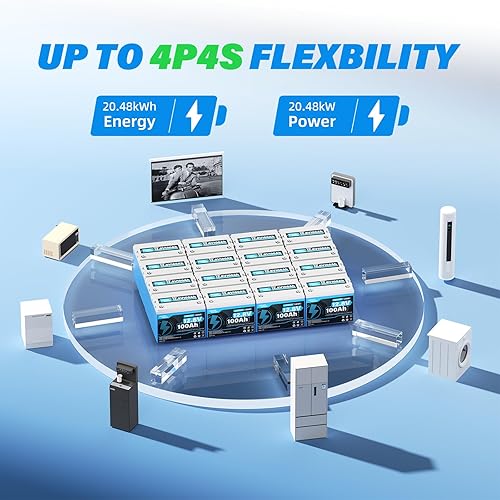 Miniatura 6 de 12 V/100 Ah Batería de litio LiFePO4 - Batería BCI Grupo 24, 15000 ciclos, células cilíndricas de grado A+ incorporadas y BMS de 100 A, ideal para