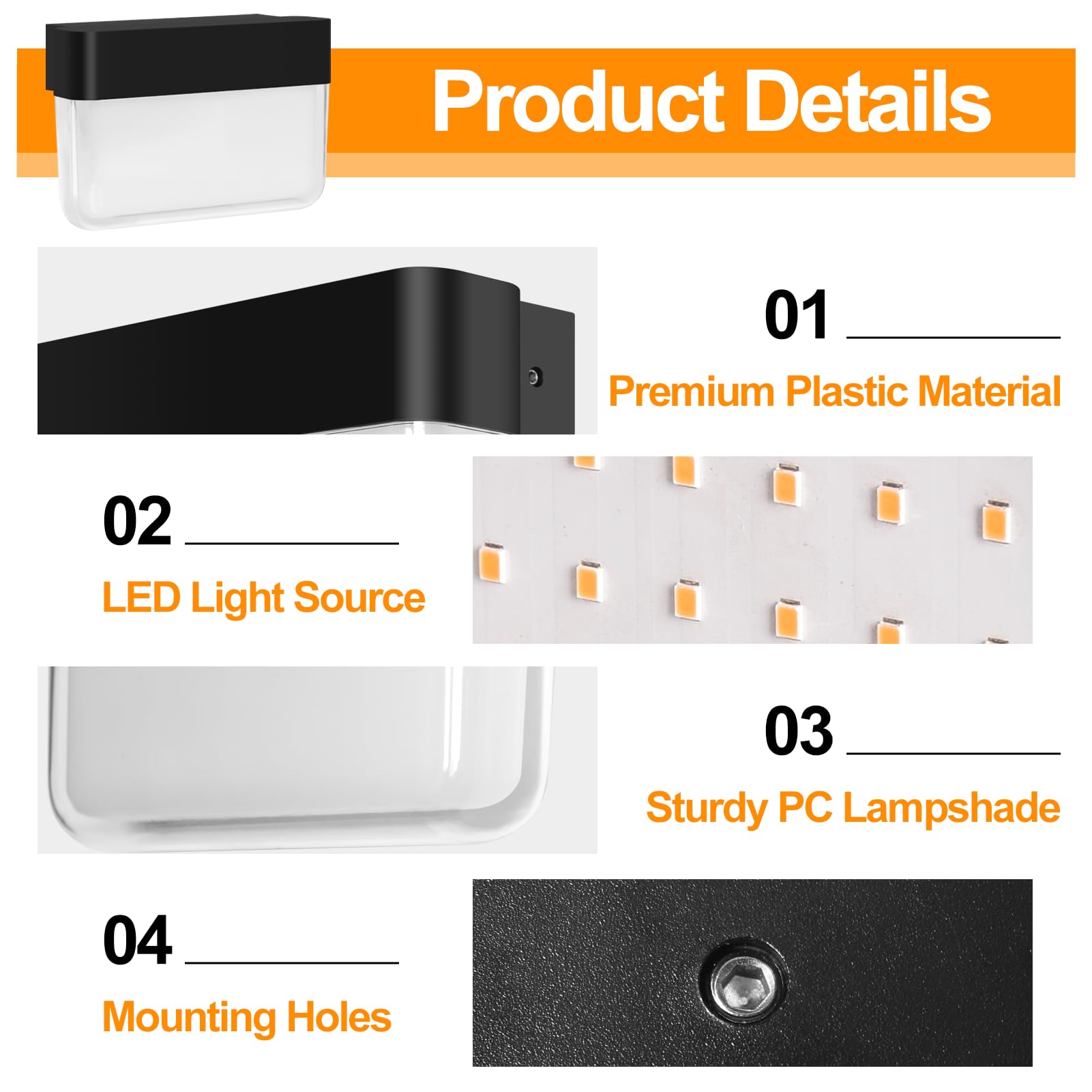 FUDESY LED Wall Light, Outdoor Wall Light IP65 Waterproof, 12W Modern Outside Wall Lantern - Image 3