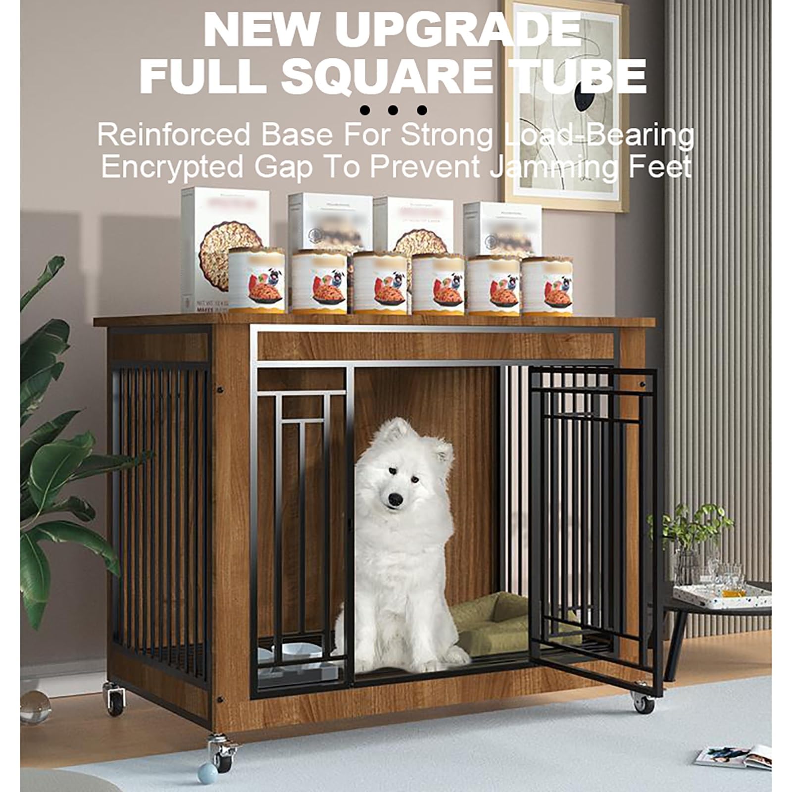 Grande cuccia per cani in peltro grigio per uso interno, decorazione ed elegante