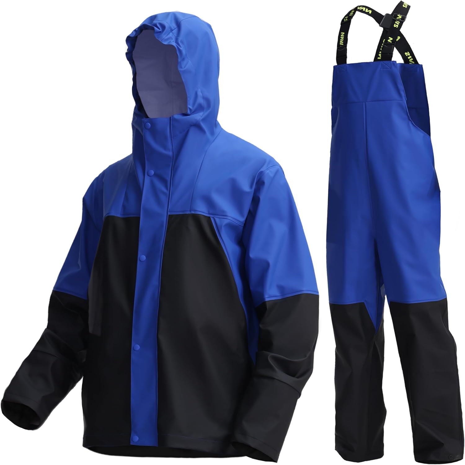 Men’s 3-Piece Eco-Friendly Waterproof Rain Gear: Jacket & Bib Set Men’s 3-Piece Eco-Friendly Waterproof Rain Gear: Jacket & Bib Set