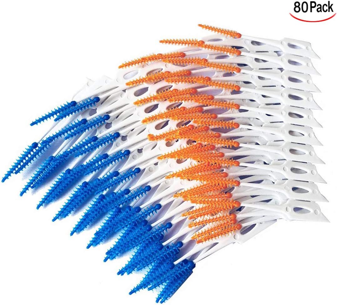 XLKJ 80 Pcs Interdental Brush Teeth Soft Dental Picks Tooth Floss Toothpick Cleaners Tooth
