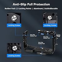 Vista 4 de SIRUI Jaula completa para cámara Sony FX3/FX30, compatible con mango XLR original, con abrazadera de cable HDMI, orificios roscados de 1/4"-20