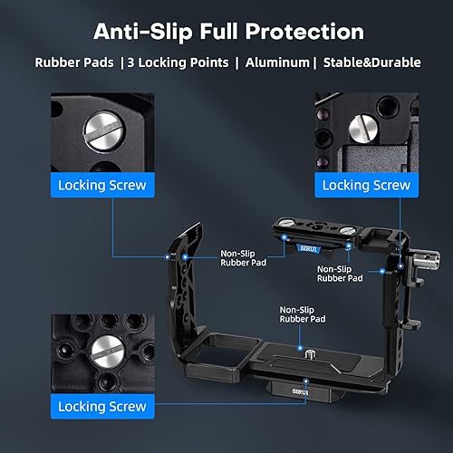 Miniatura 4 de SIRUI Kit completo de jaula para cámara con mango superior para Sony FX3FX30, compatible con mango XLR original, abrazadera de cable para HDMI,