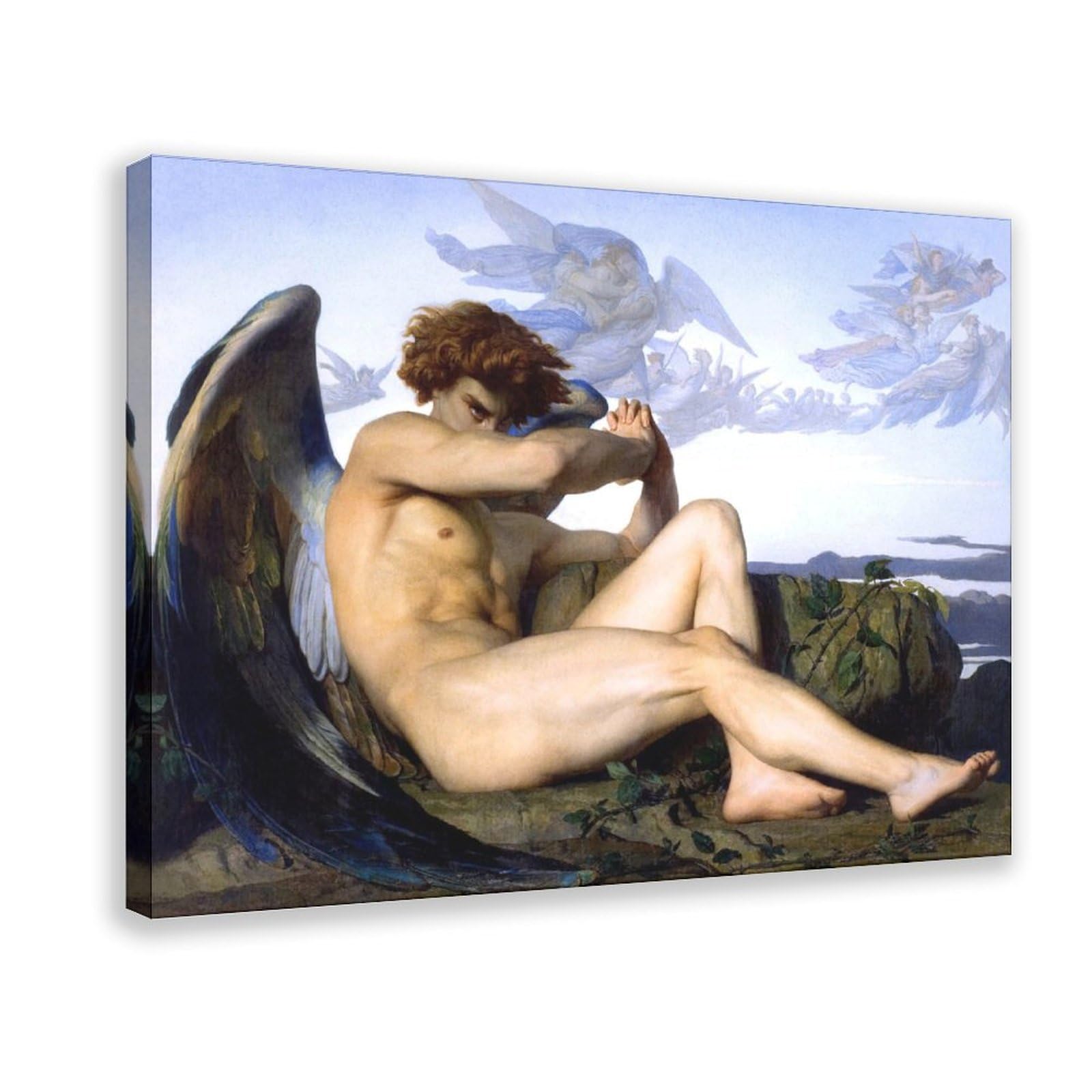 YWSZESQXJ Fallen Angel Alexandre Cabanel Canvas Poster Bedroom Decor Landscape Office Room Decor Gift 16" L X 24" W