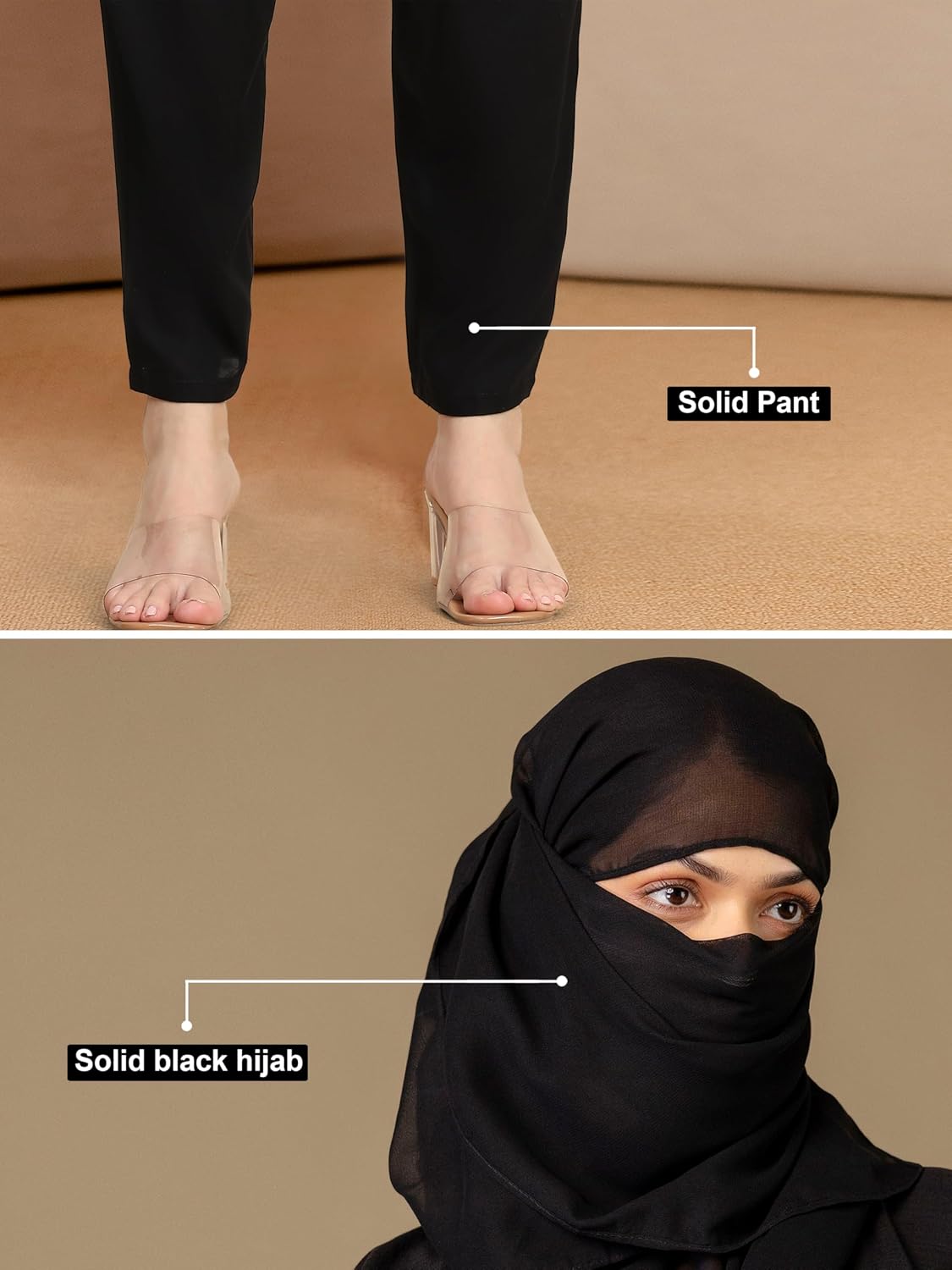 TRENDMALLS Women's Lycra Blend Abaya Burqa with Hijab Islamic Wear with Hand Work Loose Fit Burqa