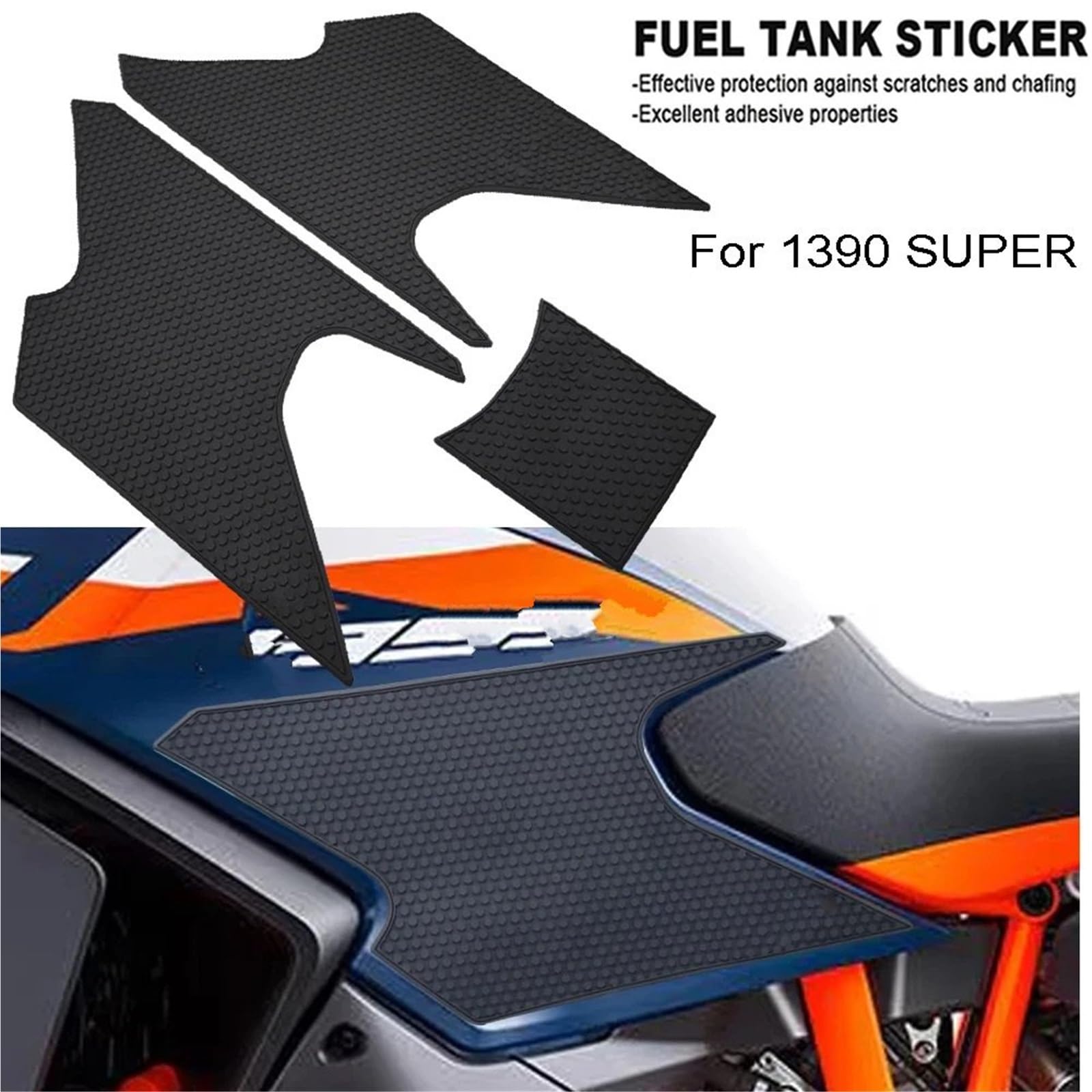 Adatto per KTN 1390 SUPER ADV Serbatoio protettore Pad Gas Ginocchio Grip trazione laterale Tappetino serbatoio carburante moto protezione forcella