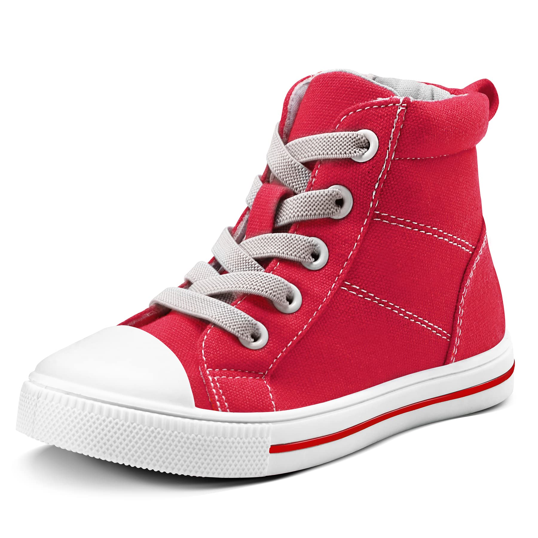 K KomForme Kids Sneakers for Boys and Girls Toddler Canvas High Top Walking Causal Shoes with Zipper