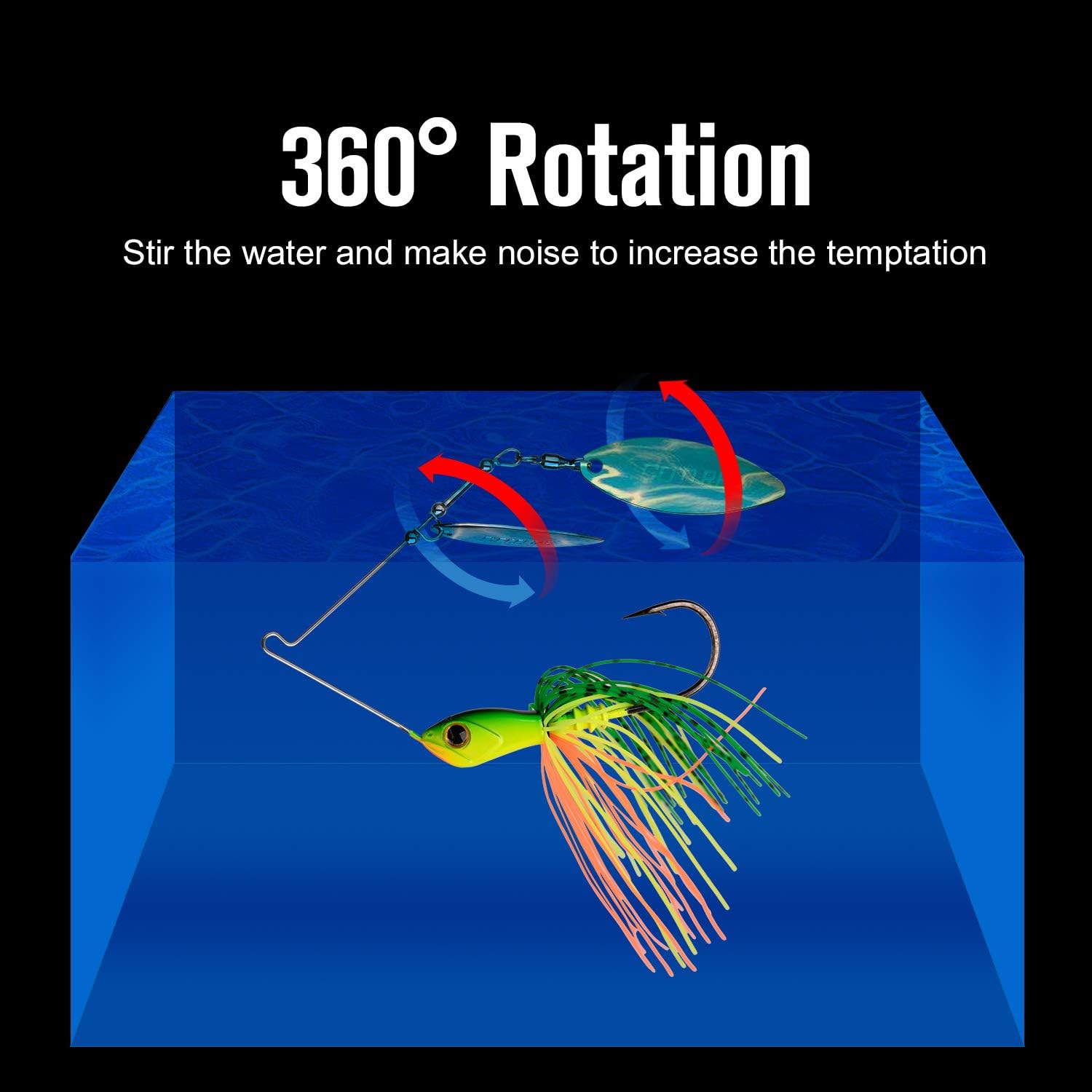 Goture Bass Fishing Lures Spinner Baits Kit Jigs for Bass Fishing Bladed Freshwater Saltwater Metal Double Willow Blade Spinnerbaits Rooster Tail for Salmon Pike Trout Walleye Jigs（3/8 1/2oz） : Sports & Outdoors