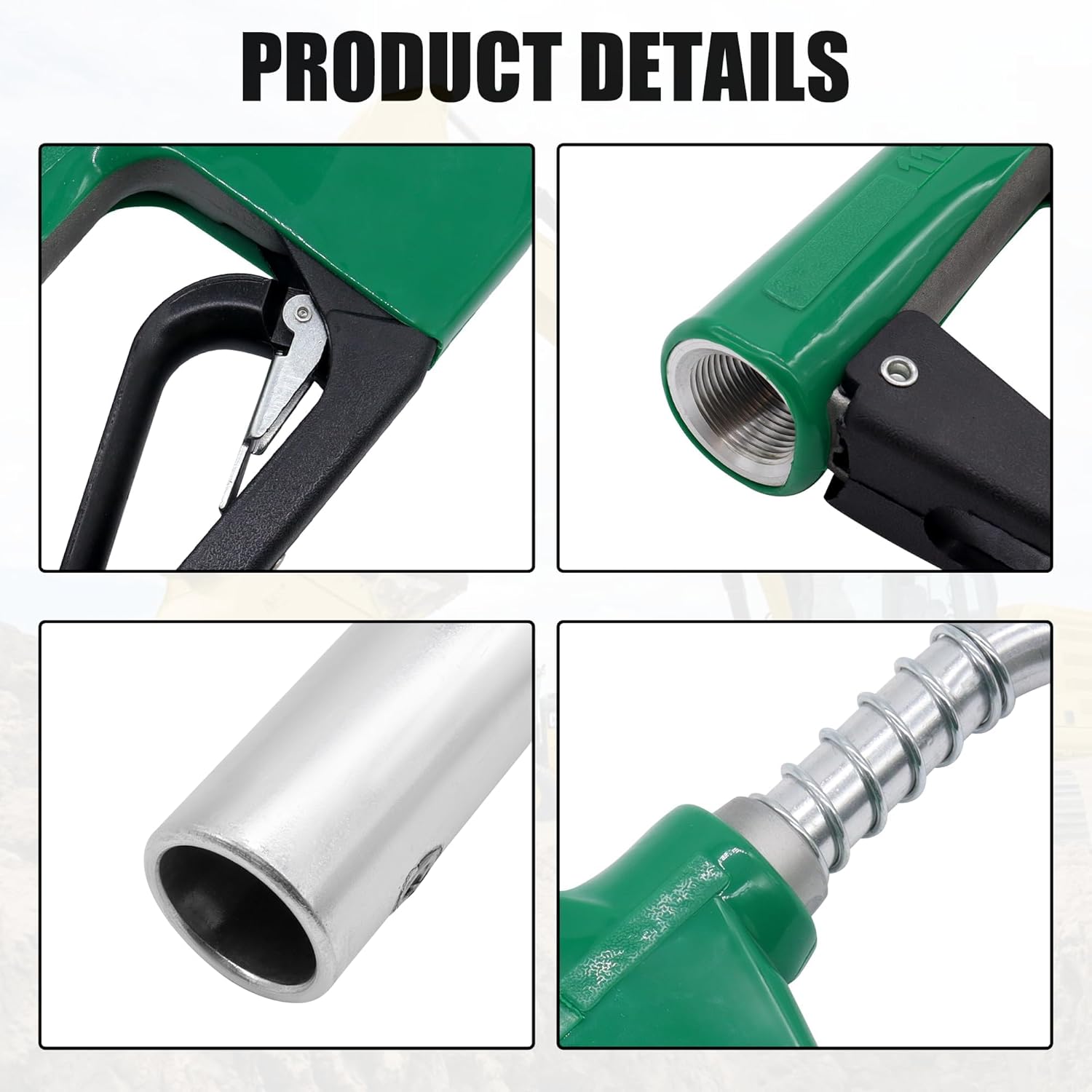 3/4" NPT Automatic Fuel Diesel Gas Pump Nozzle Handle 13/16 Inches Spout with Three-Speed Automatic Padlock, Auto Shut Off Fuel Refilling, Max Flow Rate 16 GPM / 60 L/Min