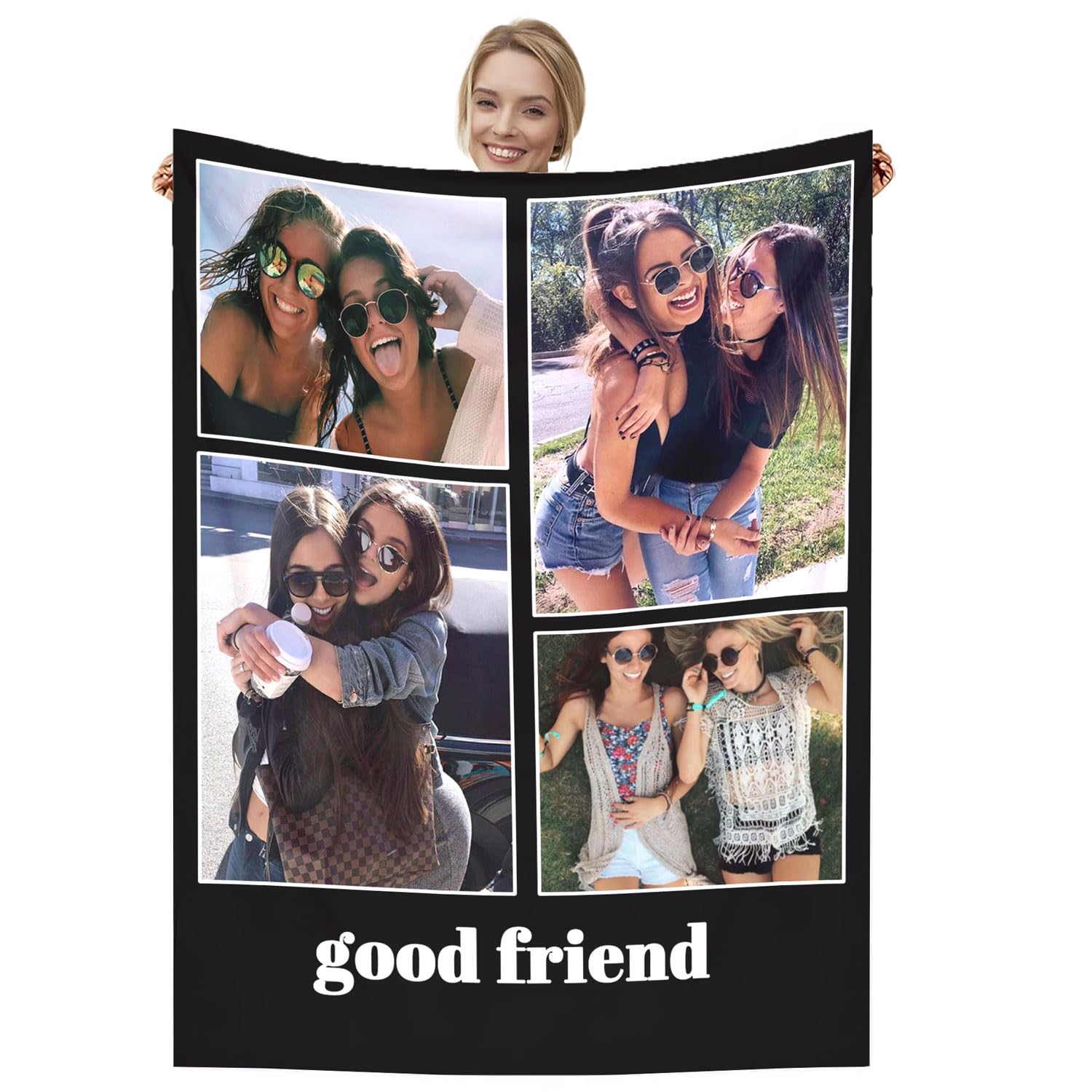 Dmkjdzsw personalised blanket，custom blanket， Soft Cosy Custom Blanket for Adults Kids，Personalised Gifts for Mum, Dad, Boyfriend-D-150 * 200CM