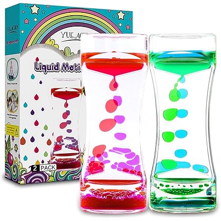 Amazon Com Yue Action Liquid Timer 2 Pack Liquid Motion Bubbler Timer For Calming Sensory Toys Autism Toys Fidget Toy Children Activity Desk Toys Novelty Gifts Assorted Colors Green Red Set Toys Games
