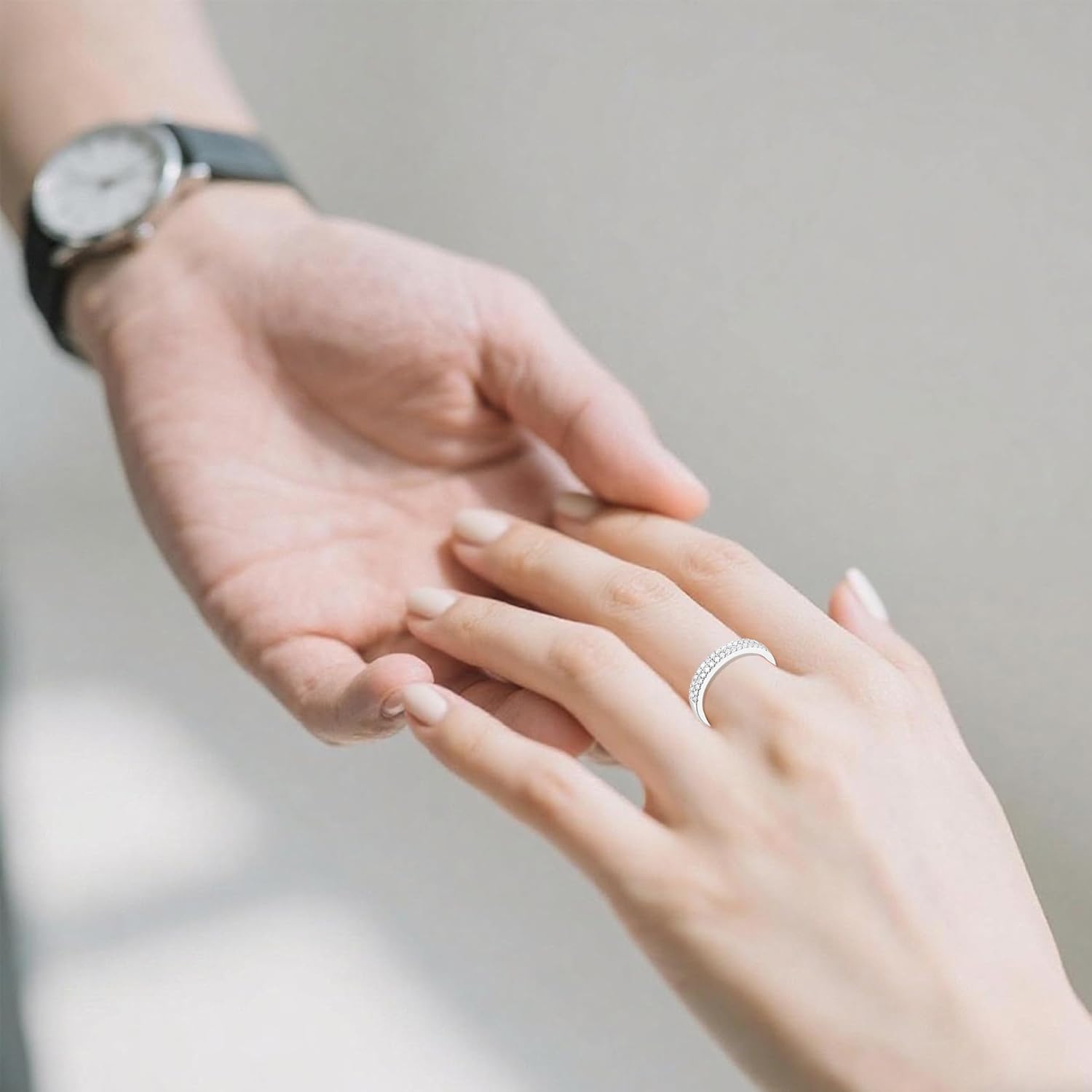 0.3 Carat LAB Grown Diamond Wedding Bands, 3 mm Wedding Bands Eternity Rings for Women, 925 Sterling Silver Stackable Engagement Anniversary Promise Ring for Her, VVS1-VS1 Clarity, E-F Color