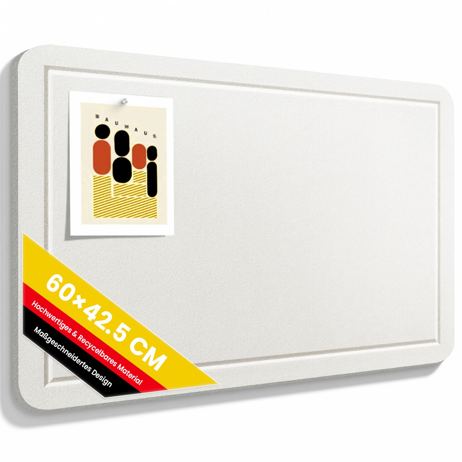 Large Felt Notice Board, 60 x 42.5 cm Felt Board with 40 Push Pins, Foldable Bulletin Board, Photo Display Board with Self-Adhesive Tape for Office, Home and School
