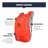 Vista 4 de Sea to Summit Ultra-Sil mochila de día ultraligera, 20 litros, Anaranjado, Mochilas Daypack