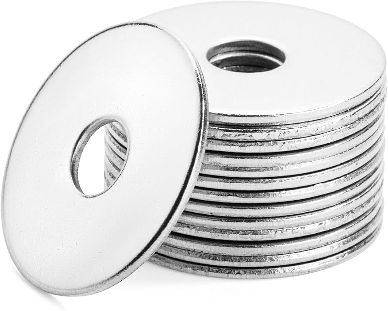 Bates Stainless Steel Fender Washers, #8x3/4, 100 pcs, Industrial Grade, Perfect for Automotive, Marine, Construction & DIY
