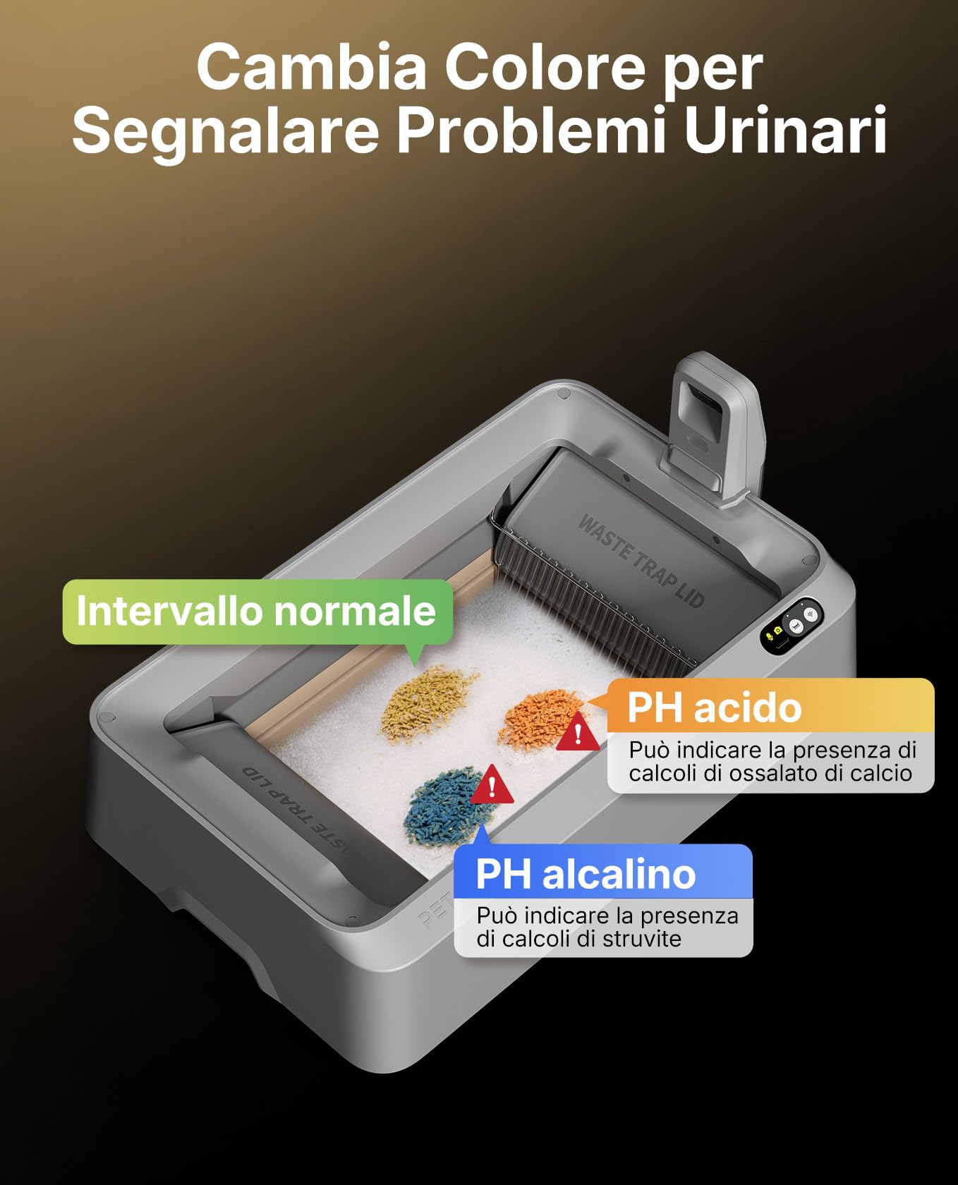 PETKIT PH Crystal Lettiera per Gatti con Monitoraggio Urine - Non Agglomerante, Deodorizzazione Multipla, Antipolvere e Pronta all‘Uso - Compatibile con PUROBOT CRYSTAL DUO, 4 Sacchi