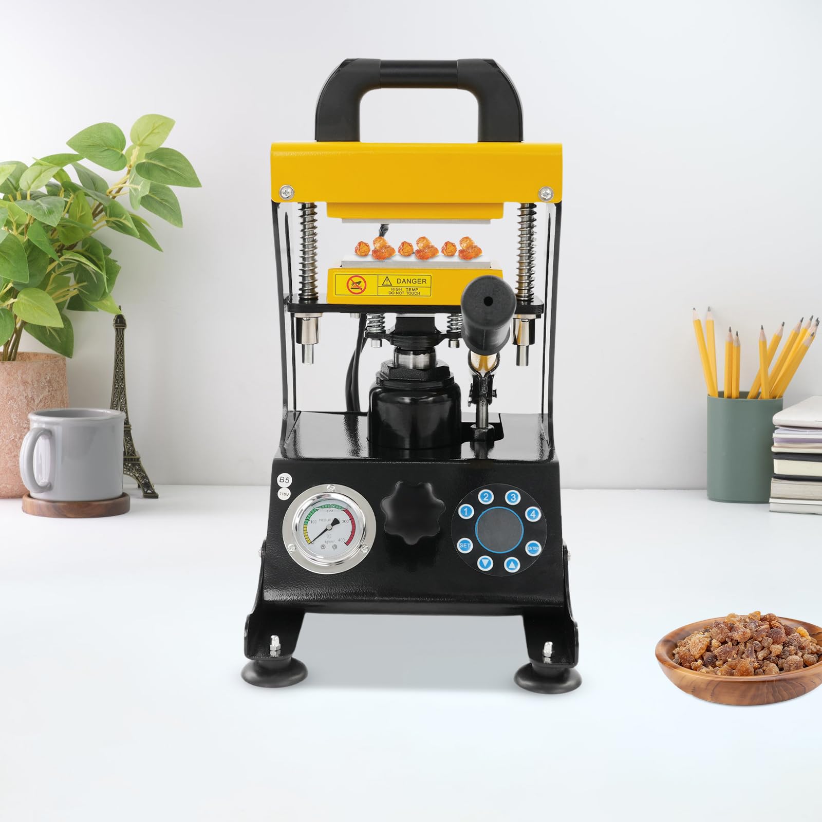 Pressa di calore 10 t, manometro su entrambi i lati, per fai da te