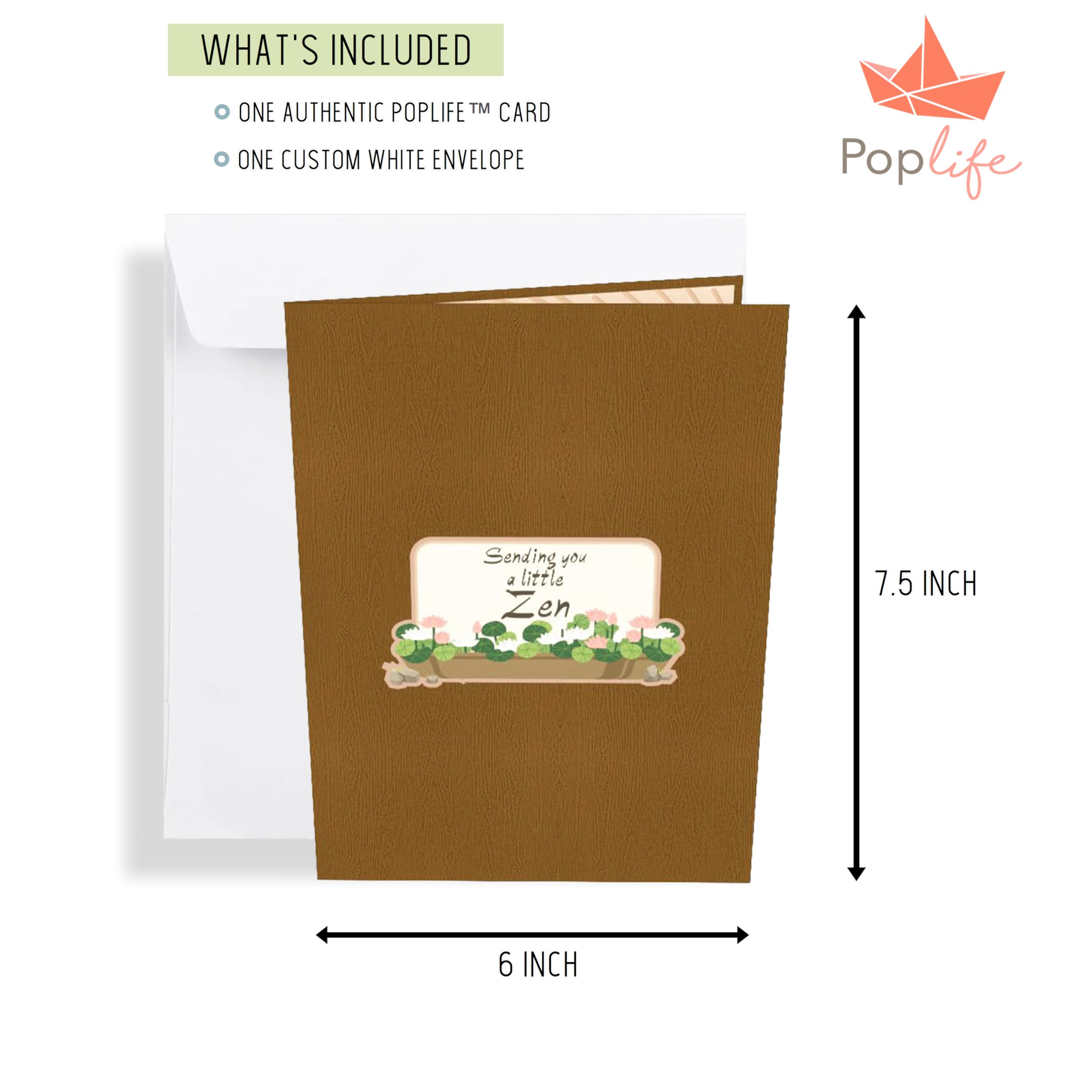 PopLife® Japanese Zen Garden 3D Pop Up Card, Sending you a little ZEN Thank You Card, Get Well, Mother's Day, Valentine's Day - Image 4