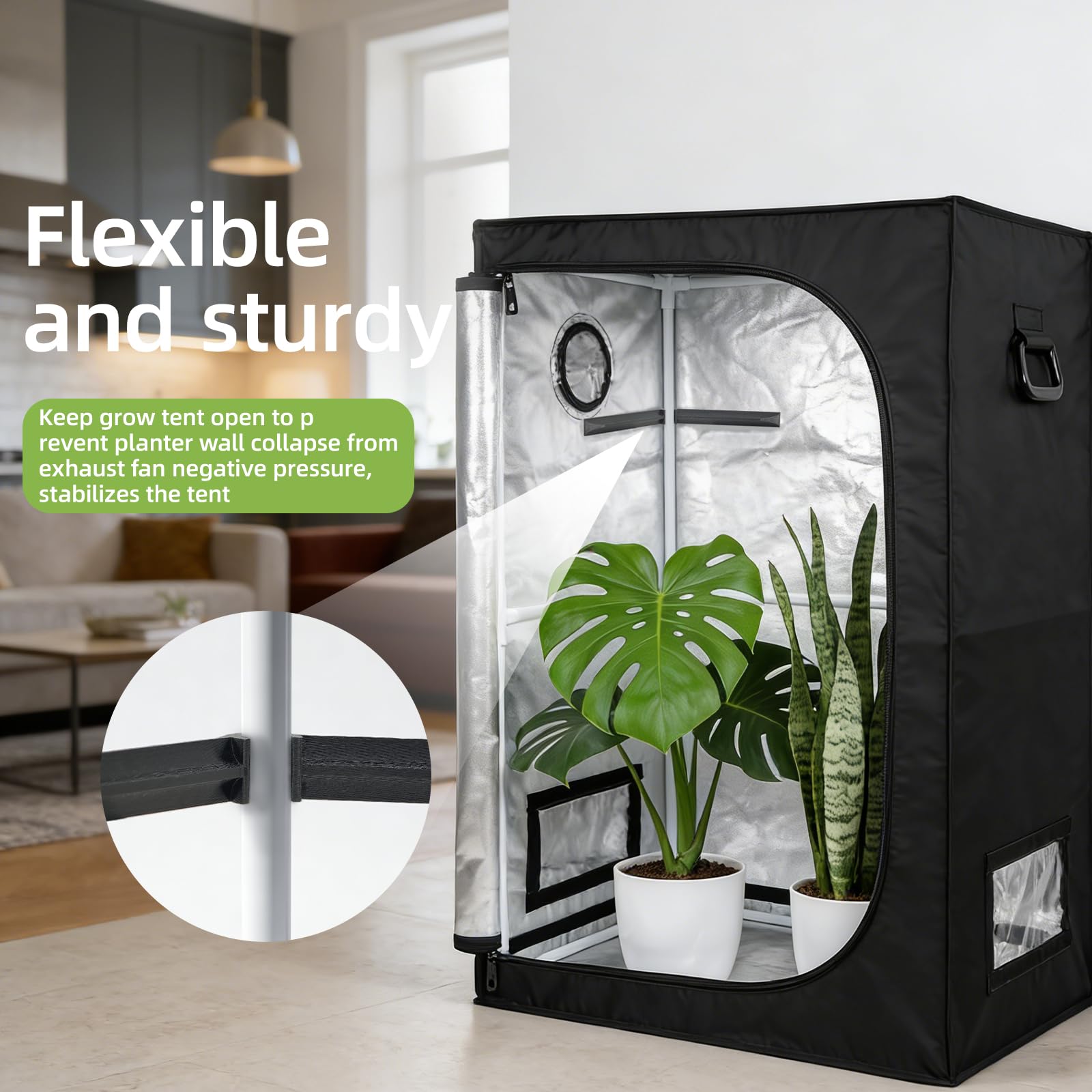 Repuesto Fixture Armario De Cultivo - Fixture Poles Space Booster para Grow Box, Tienda Armario Armario de 16 mm para Growbox Secret Jardin Homebox Tent, Accesorio Cultivo Interior, Juego De 4 Piezas