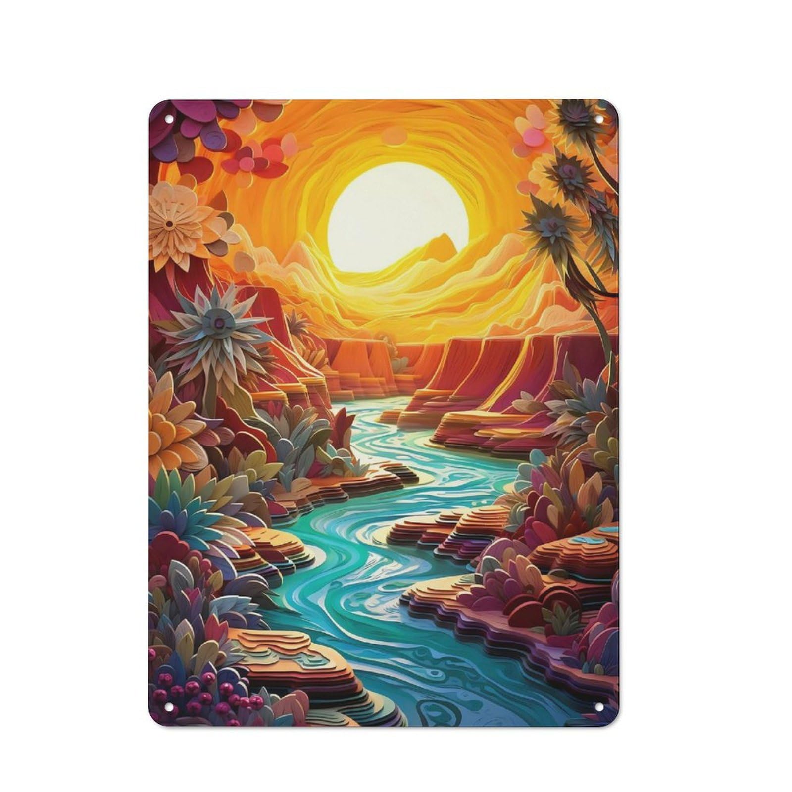 Junmoney Style-4 Everyday River Way To Canyon Metal Gift Sign 40X30cm, Room Wall Plaque For Home, Shop, Pub Or Studio Wall