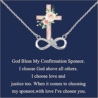Confirmation Sponsor Necklace God Bless My Confirmation Sponsor Gift Catholic Mentor Gifts for Godmother Thank You