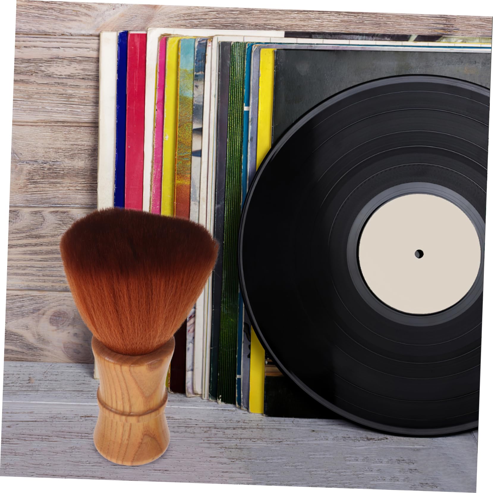 LALAFINA Spazzola per Pulizia Dischi in Vinile Kit Antistatico Morbido per Album e Giradischi Spazzola Manico