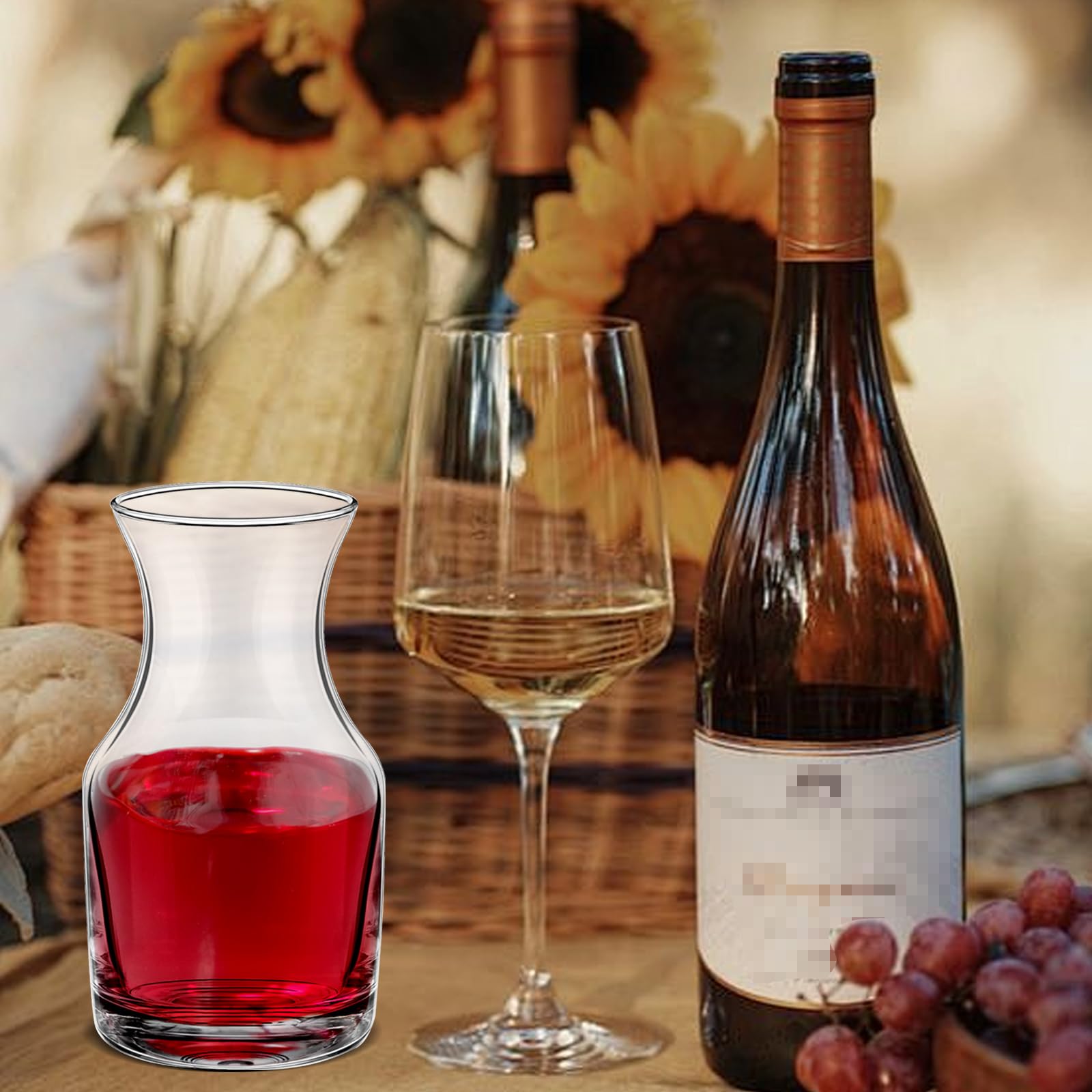 28 jarras de vino de una sola porción de 6.5 onzas, vaso pequeño para bares, restaurantes, jarra, decantador individual de recarga de vino para fiestas, degustaciones